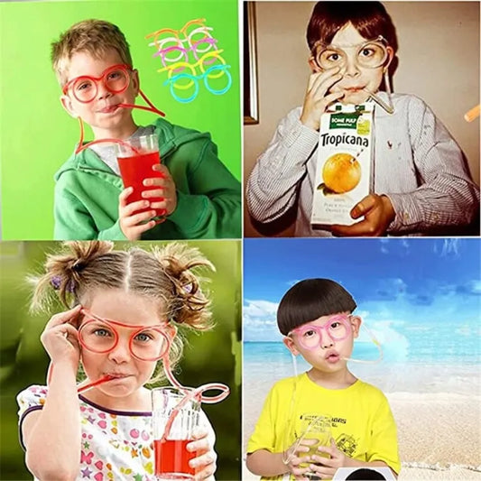 Funny glasses drinking Straw (random color)
