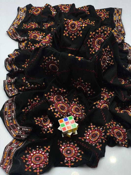 Women's Swiss Embroidered Shawl