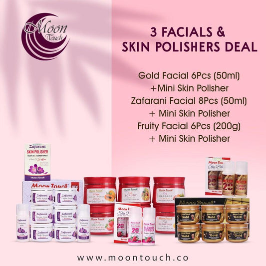 Moon Touch-3 Facials & Skin Polishers Deal + Free Sponge & FacialBand
