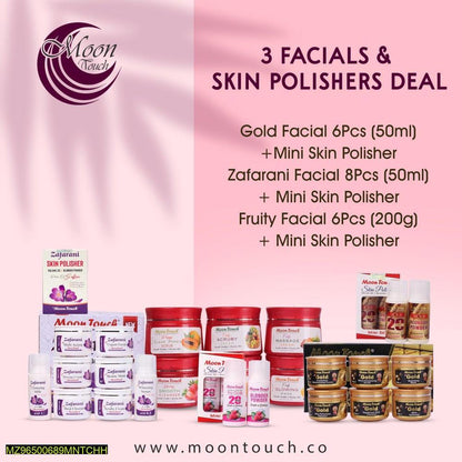Moon Touch-3 Facials & Skin Polishers Deal + Free Sponge & FacialBand