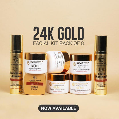 Moon Touch-Premium Gold Facial Set + Gold Skin Polish 150ml & FREE Hyaluronic Serum 20ml